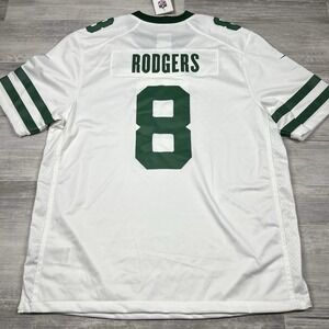 $130 Nike New York Jets Aaron Rodgers #8 NFL Men's Game Jersey XL White NEW